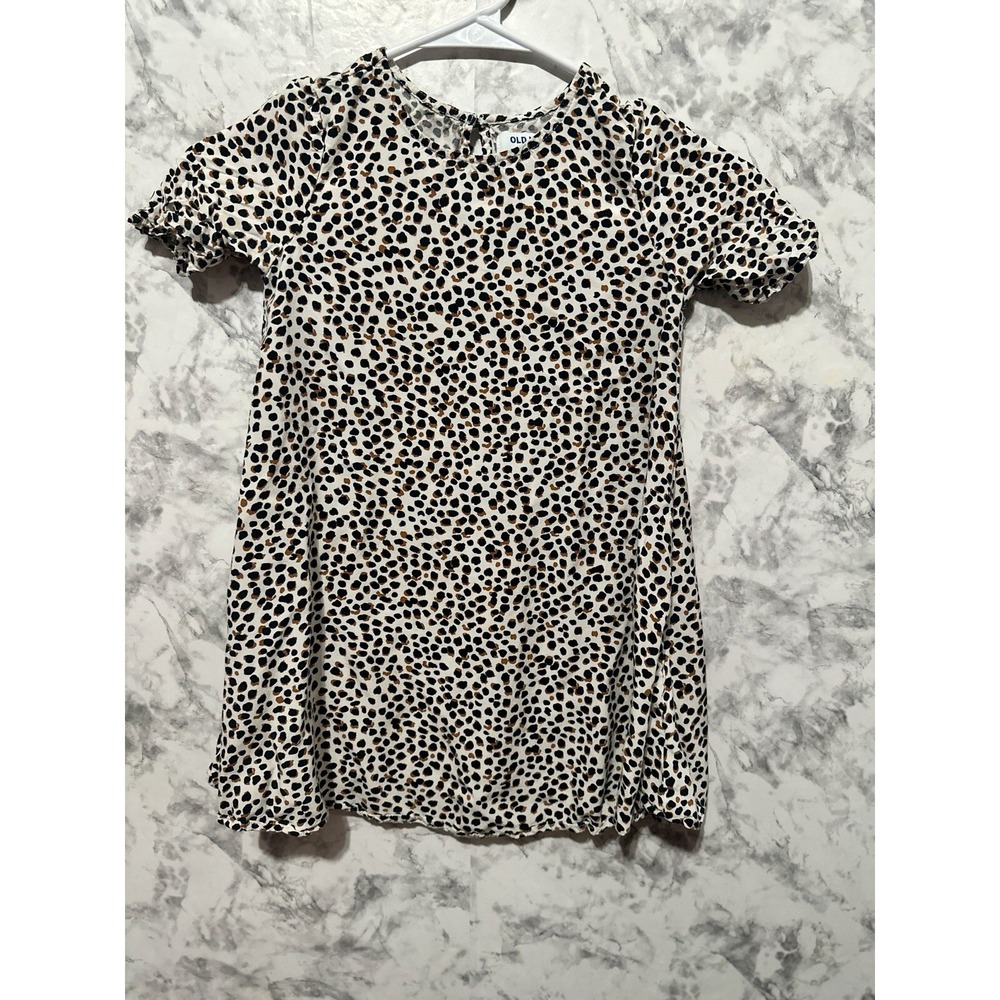 Old Navy Leopard Print Tunic Dress Girls Toddler 5T Short Sleeve Animal